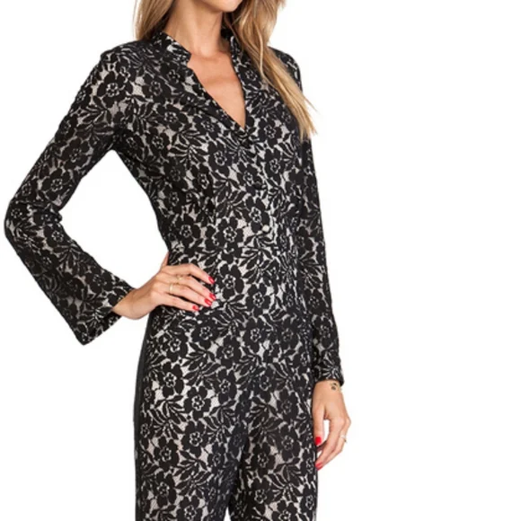 NWT 6 SHORE ROAD Sanctuary Lace Jumpsuit in Black Lace - Picture 4 of 9